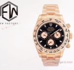  Swiss Rolex Daytona 40mm Rose Gold Black Asia 7750 Watch